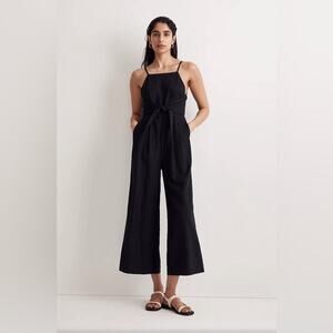 Madewell Petite Tie-Waist Crop Wide-Leg Jumpsuit romper Women’s size 2